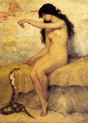 Paul Desire Trouillebert The Nude Snake Charmer oil painting artist
